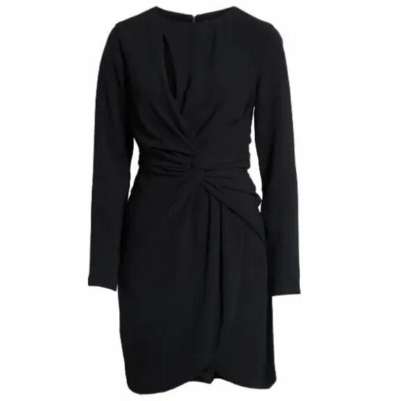 DRESS THE POPULATION Coby Crepe Twist-Front Cocktail Dress Size XS - Picture 1 of 13